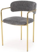 Popielate tapicerowane nowoczesne krzesło w stylu glamour B7-C28