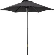 Outsunny Parasol Ø196 cm, Parasol z Funkcją Nachylenia, Sześciokątny Parasol Balkonowy do Plaży Balkonu Ogrodu, Czarny
