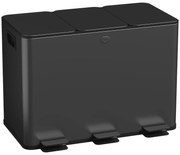HOMCOM Kosz na śmieci z 3 x 20 L komorami, pokrywami dezodorantowymi, odporny na odciski palców, soft-close, wyjmowany, czarny
