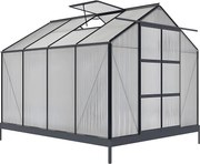 Szklarnia ogrodowa z poliwęglanu 7.5 m² GREENEA II z podstawą - Antracyt