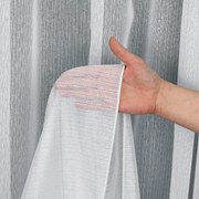 Firana gładka Prążek wysoka jakość biała wys. 300 cm z ołowianką