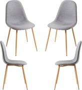 Zestaw 4 Krzese Teok Tkanina