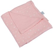 Różowy muślinowy koc dziecięcy 75x75 cm – Bébé Douceur
