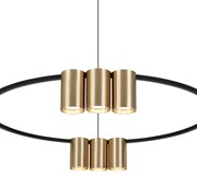 Lampa wisząca (koło) GENESIS BLACK GOLD 10xGU10, złota, na kole, na okręgu