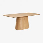 Stół Jadalny Prostokątny Drewniany (200x100 Cm) Aura Fornir Jesionowy & Fornir Jesionowy - Sklum