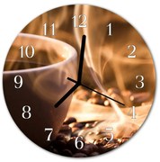 Zegar szklany okrągły Kawa