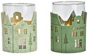 Świecznik szklany GREEN HOUSES 13 cm zielony - różne warianty