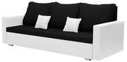 Kanapa sofa 3 os z funkcją spania EKO Czarny/Biały