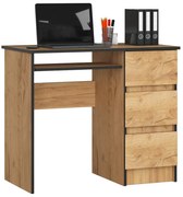 Skandynawskie biurko do pokoju z szufladami dąb craft L3-P77