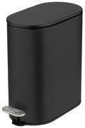 Stalowy kosz na śmieci z pedałem w kolorze matowej czerni 5 l Collungo – Wenko