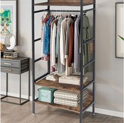 Wieszak na ubrania - Otwarta szafa z metalu i drewna, zdejmowany wieszak na ubrania - 162x60x40cm