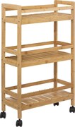Mobilny regał kuchenny LINHA, 3 poziomy, bambusowy