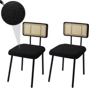 Krzesło do jadalni MCW-K88 (zestaw 2 sztuk),  tkanina/tekstylia czarny