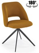Krzesło tapicerowane K546 musztardowe obracane HALMAR