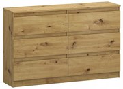 Komoda 6 szuflad kolor dąb 120 cm salon sypialnia