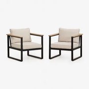 Zestaw 2 Foteli Ogrodowych Z Aluminium Lipov Czarna - Sklum