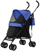 PawHut Wózek dla Zwierząt, Smycze Bezpieczeństwa, Okna z Siatki, 76Dł x 44Szer x 103Wys cm, Granatowy