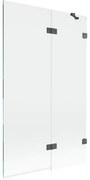 Mexen Lunar parawan nawannowy 2-skrzydłowy prawy 110 x 150 cm, transparent, gun gray szczotkowany - 897-110-100-66-00-P