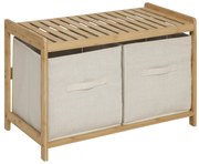 Ławka do łazienki TIDY BOX, 2 pojemniki do przechowywania, 66,8 x 44 x 35 cm