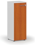 Szafa biurowa niska z drzwiami PRIMO WHITE, 400 x 420 x 1087 mm, biały/wiśnia