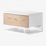 Szafka Nocna Wisząca 40x30 Cm Z Szufladą Griviza Jasne Naturalne Drewno - Sklum