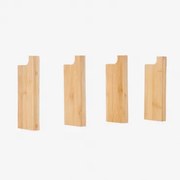 Zestaw 4 Bambusowych Wieszaków Ściennych Ambroz Bambus - Sklum
