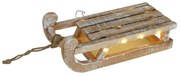 Świąteczna dekoracja drewniana z LED, sanie, 32 x 25 x 11 cm