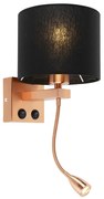 Lampa ścienna w stylu art deco miedziana z czarnym kloszem - Brescia ArtDeco Oswietlenie wewnetrzne