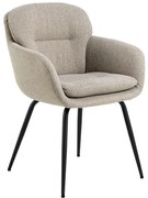 Beżowy tapicerowany fotel jadalniany z podłokietnikami Dora – Actona