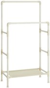 Kremowy podwójny stojak na ubrania z półką W8-T98