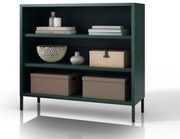 Niski regał metalowy butelkowa zieleń Modern LUCA, 1000 x 900 x 350 mm