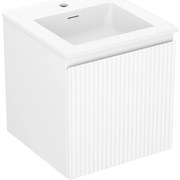 Mexen Rivel szafka łazienkowa 45 cm z umywalką Otis, 1 szuflada, ryflowana , biała mat - 91A20-04547-1-BF01-W18M01