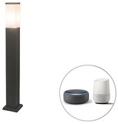 Zewnetrzna Inteligentny słup ogrodowy ciemnoszary 80 cm z Wi-Fi P45 - Malios Nowoczesny Oswietlenie zewnetrzne