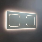 Lustro łazienkowe prostokątne dwustanowiskowe LED "Luce" z aluminium 180x80 cm