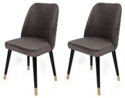 Zestaw krzeseł do jadalni Hugo Anthracite and Black, 2 szt.