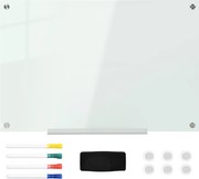 Vinsetto Zestaw tablicy białej magnetycznej z markerami i gumką 90x60x04 cm Biała | Aosom PL