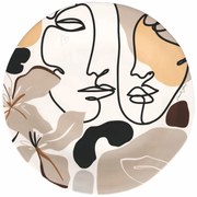 Ceramiczny talerz do serwowania VDE Tivoli 1996 Face to Grey, ø 39 cm
