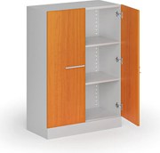 Metalowa szafa z drewnianymi drzwiami, demontowana, 1150 x 800 x 400 mm, czereśnia
