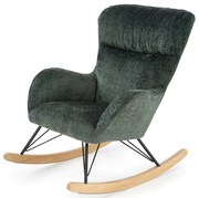 Zielony tapicerowany fotel bujany Z6-D51
