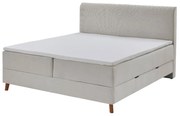 Beżowe łóżko boxspring ze schowkiem 180x200 cm Memphis − Meise Möbel