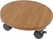 Podstawka na kółkach na rośliny z bambusa kompozytowego, średnica 30 cm, wysokość 8 cm