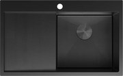 Mexen Exar zlewozmywak stalowy 1-komorowy z ociekaczem, prawy 780 x 480 mm, czarny HC - 6434781010P-70HC