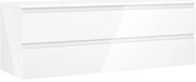 Mexen Orio szafka łazienkowa podumywalkowa 140 cm z blatem, 2 szuflady, biała połysk - 91A10-14047-2-BFFC00