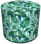 Zielono-biała okrągła designerska pufa P3-C89