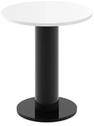 Stolik kawowy SOLO MINI ⌀60cm biały połysk/czarny HUBERTUS