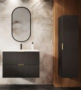 Zestaw czarny do łazienki z szafką pod umywalkę 80 cm K5-R88