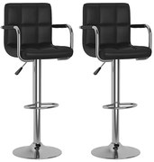 Czarne krzesła barowe z regulowaną wysokością K7-F72