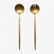 Zestaw 2 Sztućców Do Sałatek Ze Stali Nierdzewnej Raxiem Dorado Mate - Sklum