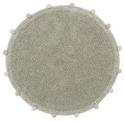 Jasnozielony bawełniany dywan dziecięcy tkany ręcznie odpowiedni do prania ø120 cm Bubbly Olive – Lorena Canals