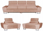 Zestaw mebli wypoczynkowych salonu Bosso Sofa 3os fotele beż Family Meble